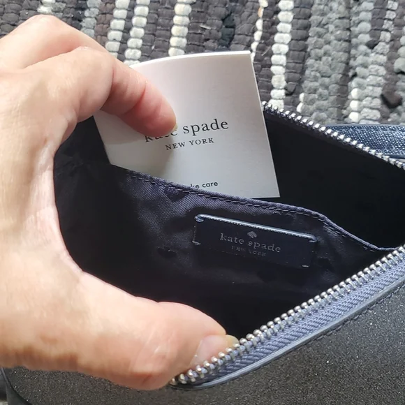 NEW Kate Spade cross body bag,purse, Lola glitter,dusk grey.Beautiful bluish tin - Picture 5 of 8